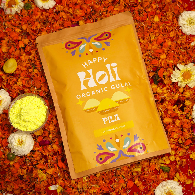 Herbal Gulal - Yellow (1Kg Pack) | Pile Gulal | Gift Pack of Organic Gulaal | Skin Friendly | Made of Flowers