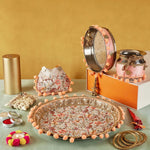 Decorative Thali set with Pom-Pom Lace