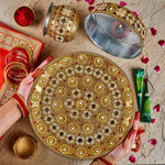 Embellished Golden Karwa Chauth Thali Set