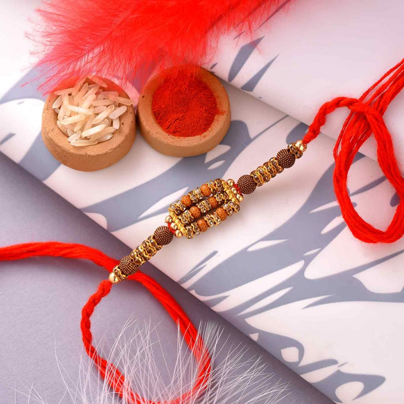 Fancy Multi Strands Beads N Stone Work Rakhi ( Set of 2 )