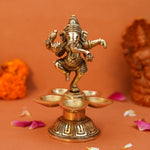 Dancing Ganesha with Panch Aarti Deepak | 651 Grams Pure Brass Diya