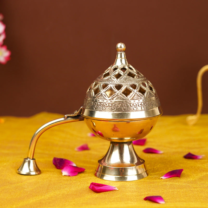 Gold Home Purifying Pure Brass Incense Burner at Rs 1699/piece in
