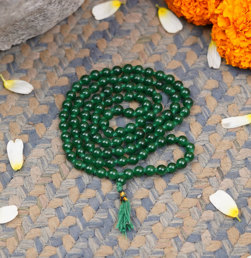 Green Hakik Beads Mala (6 mm)