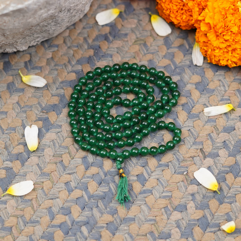 Green Hakik Beads Mala (6 mm)