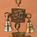 Pure Brass Wall Hanging with Bells, Aum and Swastik