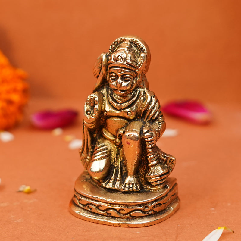 Lord Hanuman Good Luck Idol | Pure Brass Figurine