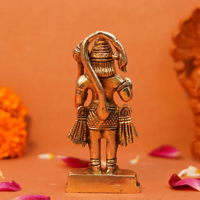 Brass Blessing Lord Hanuman, 4 inches Height