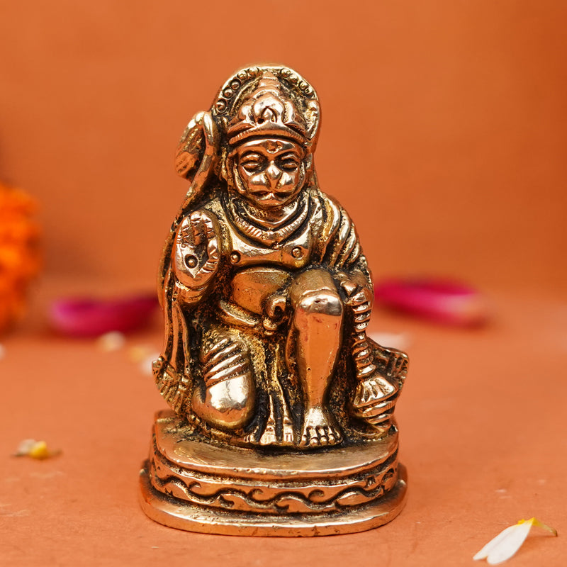 Lord Hanuman Good Luck Idol | Pure Brass Figurine