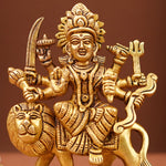 Brass Maa Durga Statue | Sherawali Mata Murti | Durga Idol for Pooja (5.5 Inch), 850 Grams Pure Brass idol