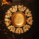 Beautiful Gold Plated Lotus Urli ( 15.5 Inches )