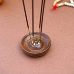 Wooden Incense Stick Holder, round, for pooja/meditation